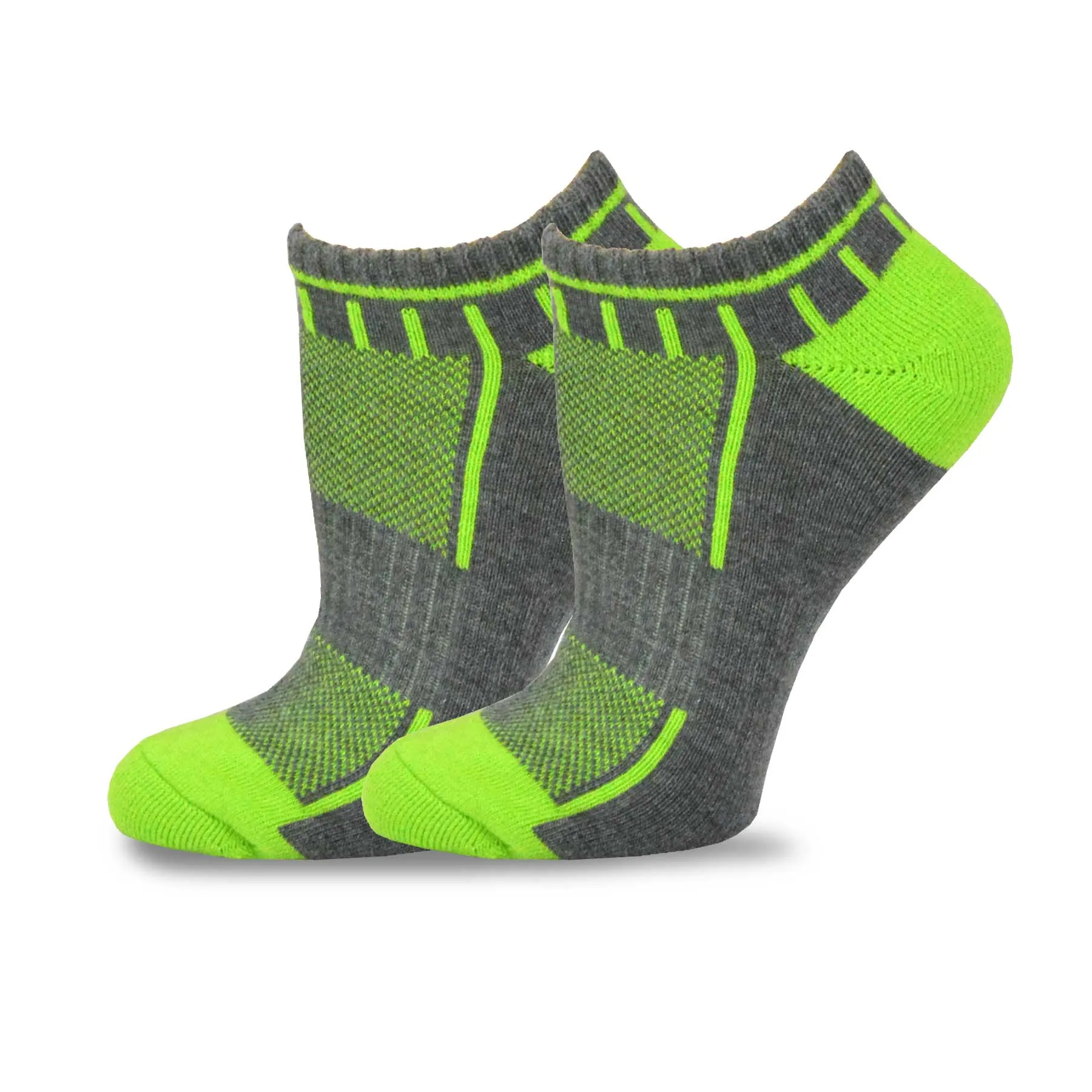 TeeHee Socks Women's Golf Polyester No Show Stripe and Mash Top 6-Pack (11892)