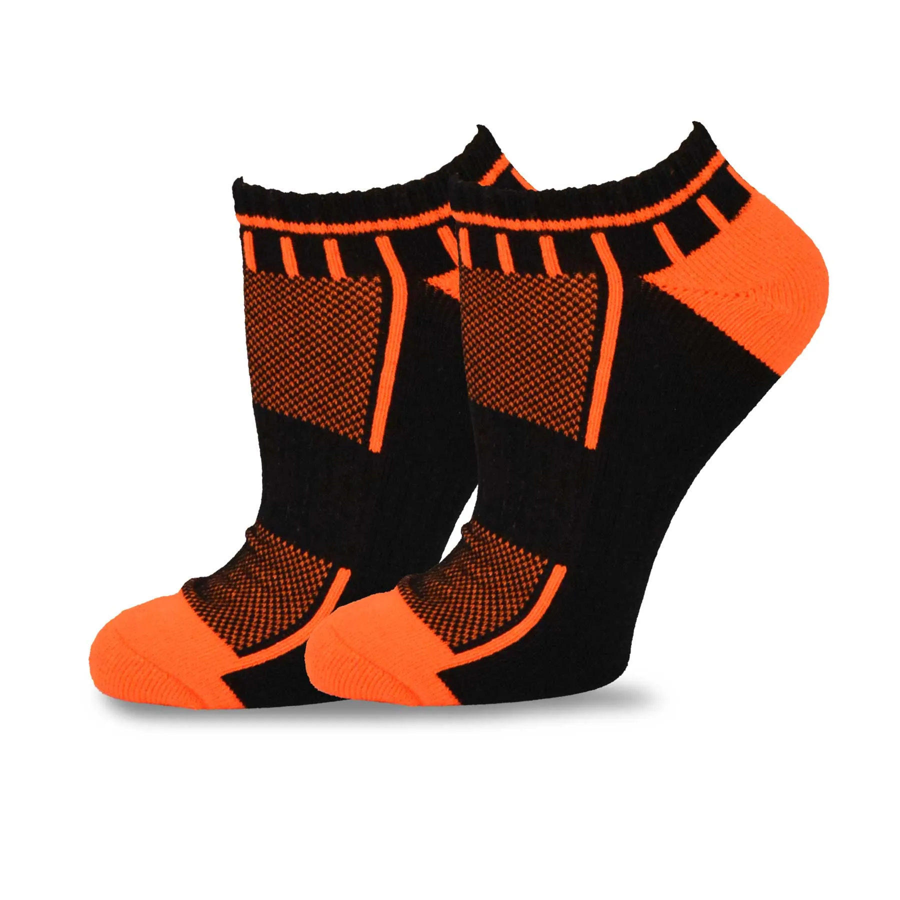 TeeHee Socks Women's Golf Polyester No Show Stripe and Mash Top 6-Pack (11892)