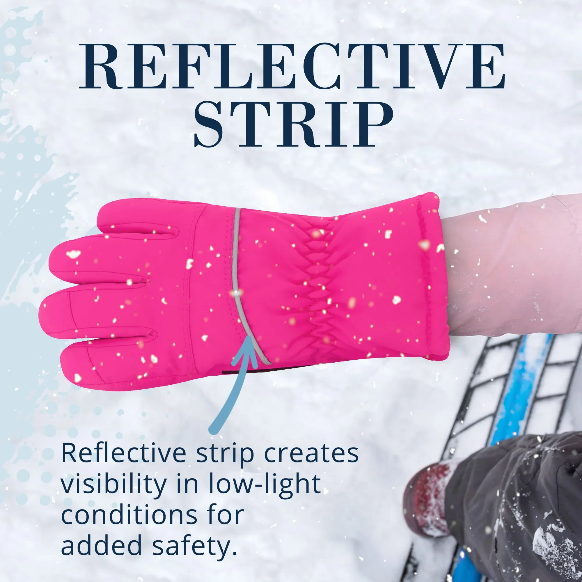 Winter & Ski Glove powered by ZIPGLOVE™ TECHNOLOGY | Hot Pink