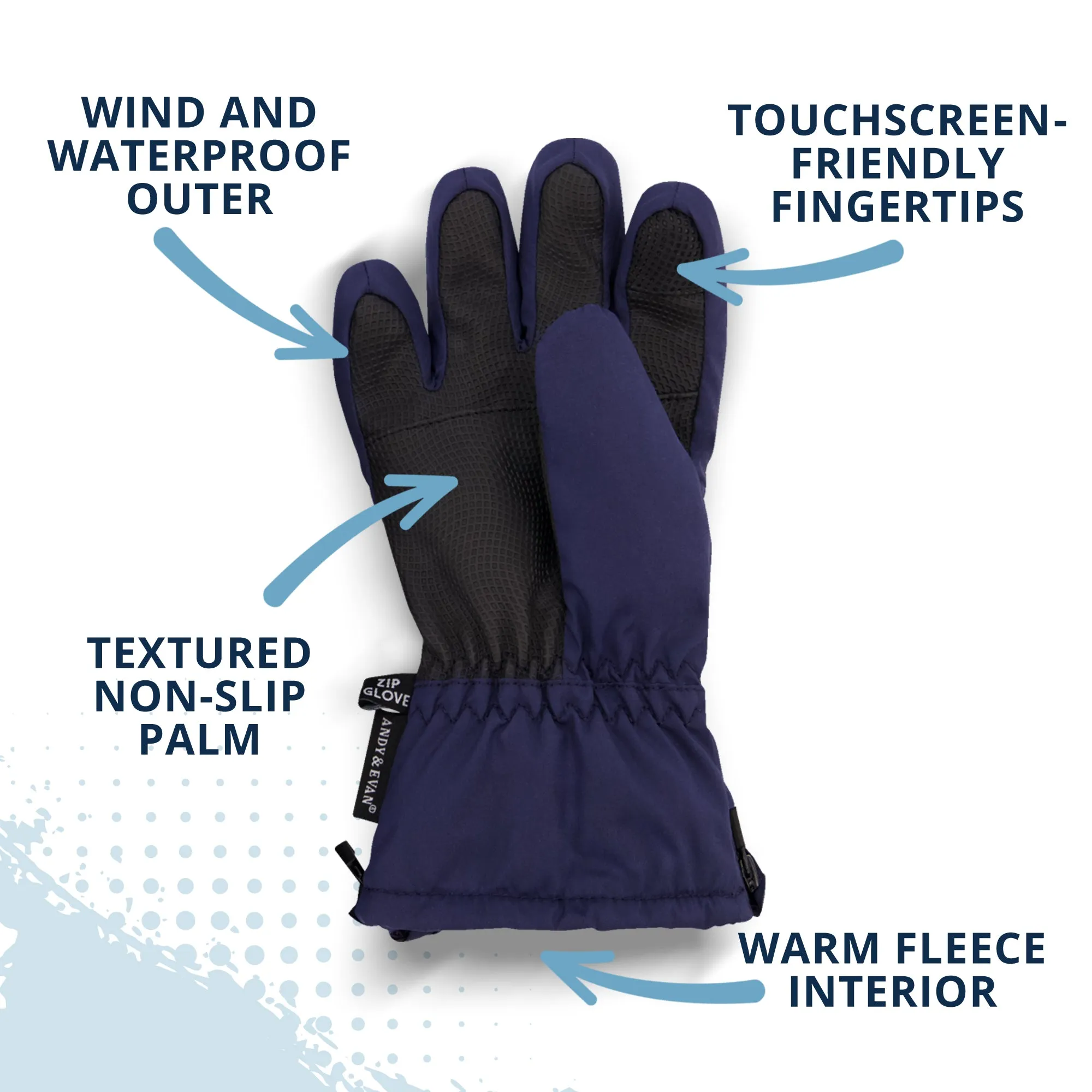 Winter & Ski Glove powered by ZIPGLOVE™ TECHNOLOGY | Navy