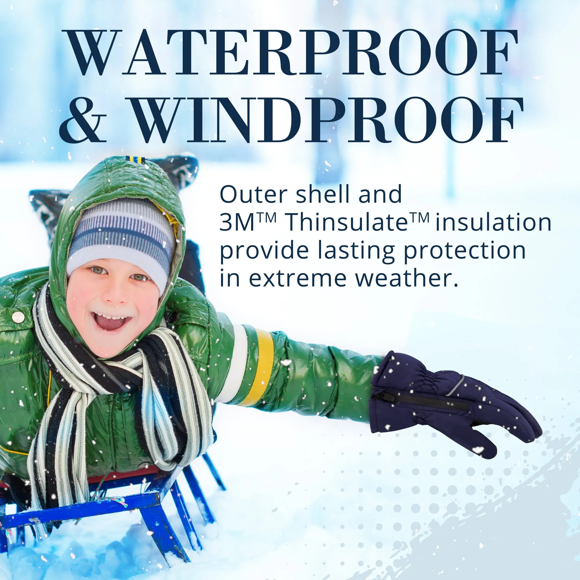 Winter & Ski Glove powered by ZIPGLOVE™ TECHNOLOGY | Navy