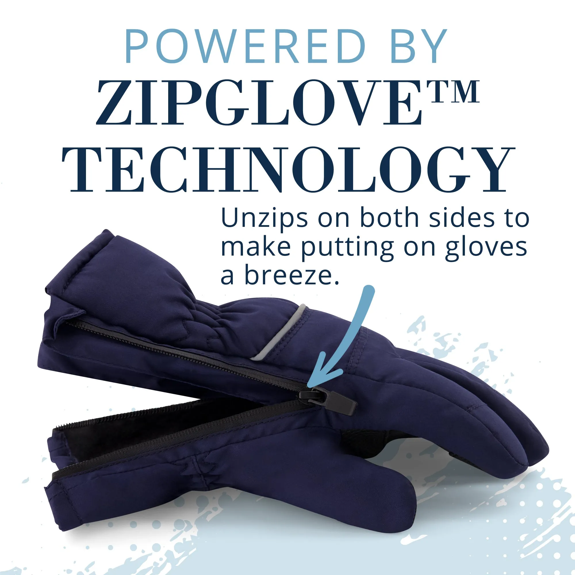 Winter & Ski Glove powered by ZIPGLOVE™ TECHNOLOGY | Navy