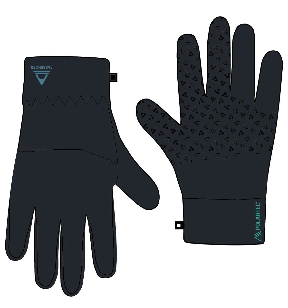 Wintergreen Recycled Polartec® Thermal Gloves - Black
