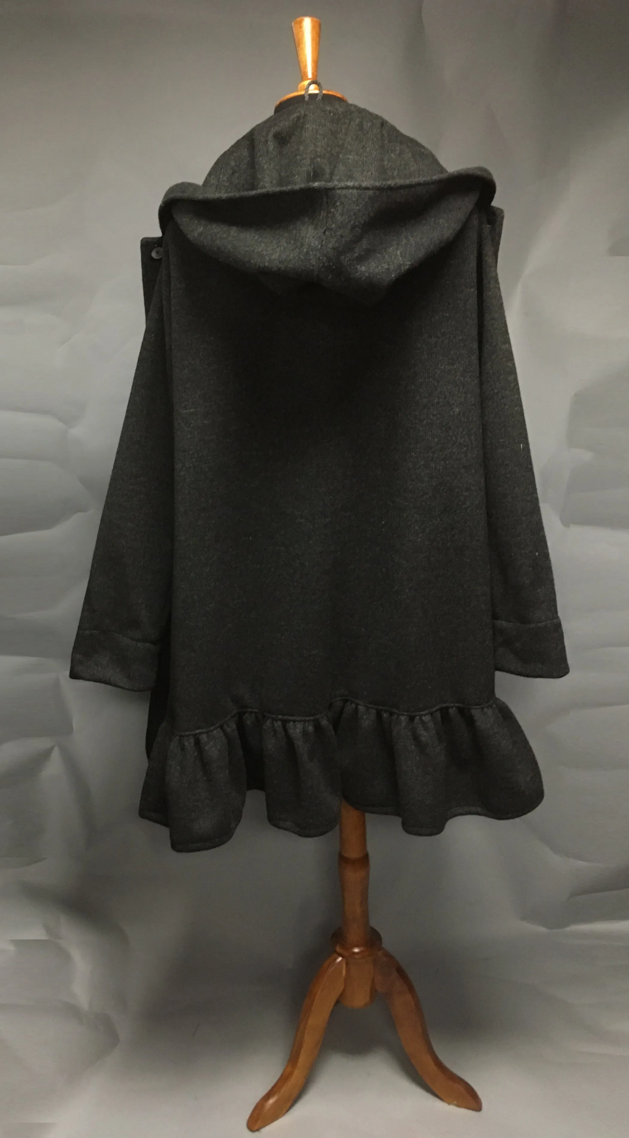 *Women's Charcoal Wool & Fleece Cold Weather Carcoat