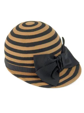 Wool Hat Jockey Rige black & camel-W339